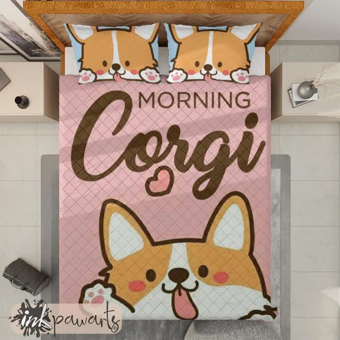 Morning Corgi Bedding Set