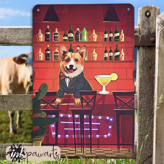 Corgi Metal Sign Corgi Bar