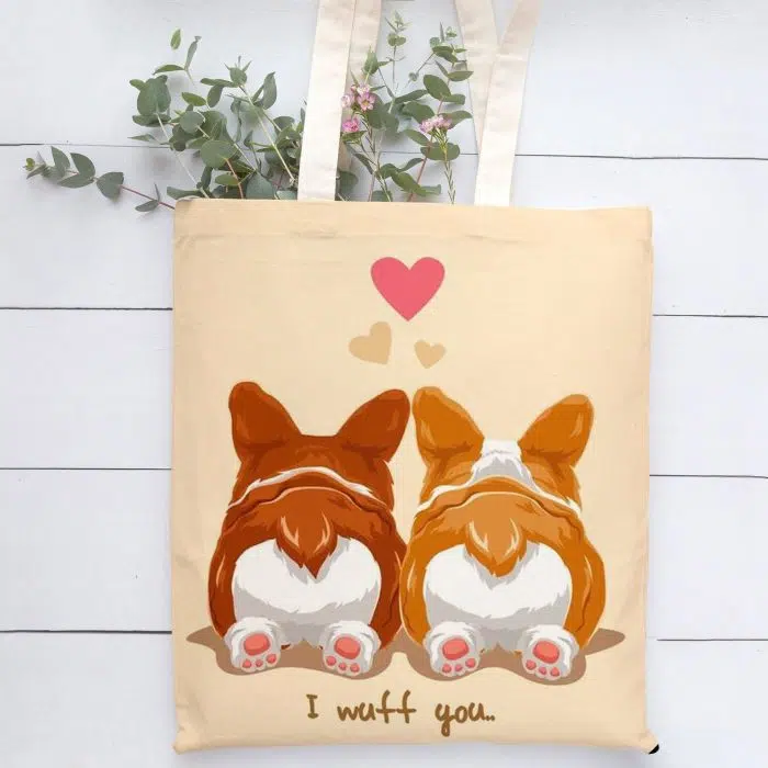 Corgi Tote Bag Corgi Tote Bag Corgi I Will You Couple Corgi Love