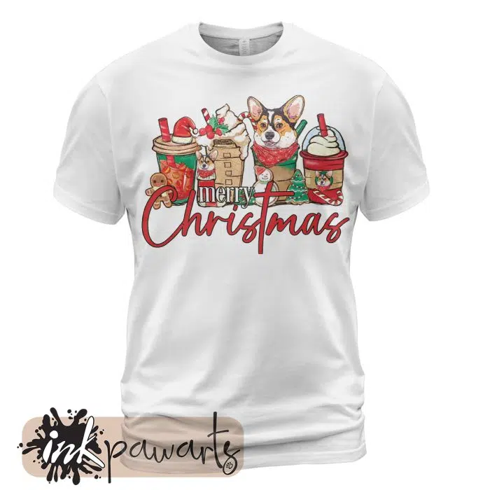 Corgi t shirt Merry Christmas