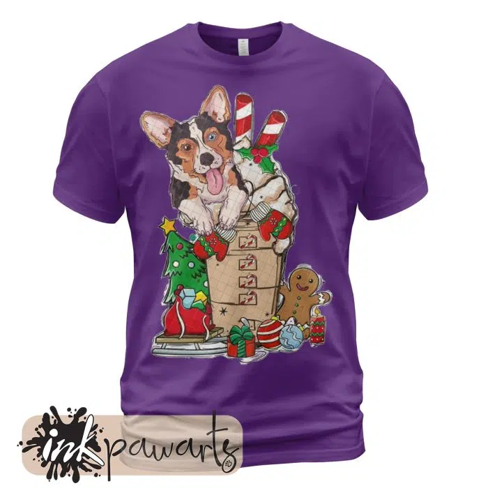 Corgi t shirt Merry Christmas