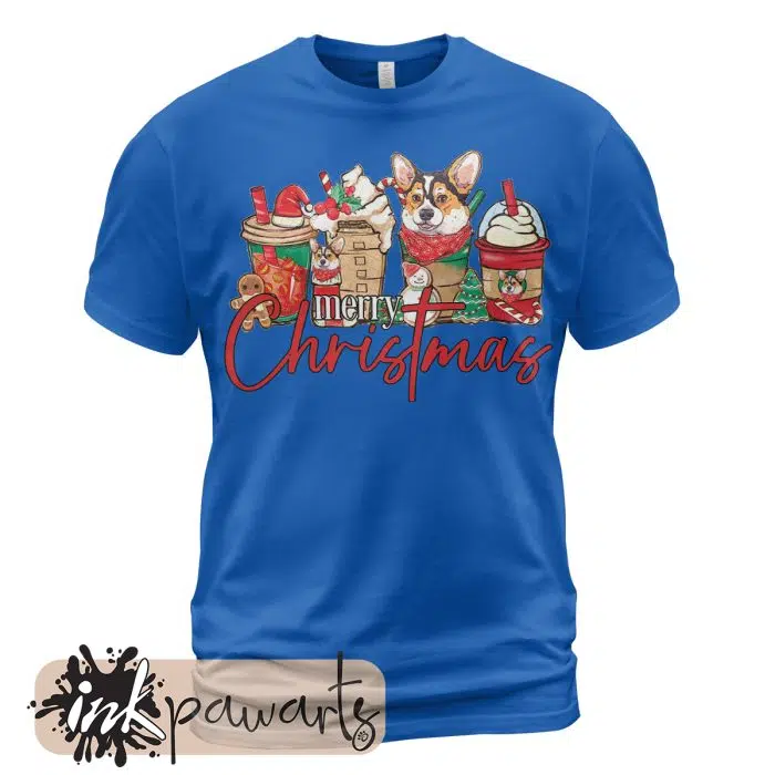 Corgi t shirt Merry Christmas