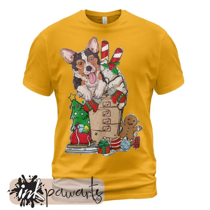 Corgi t shirt Merry Christmas