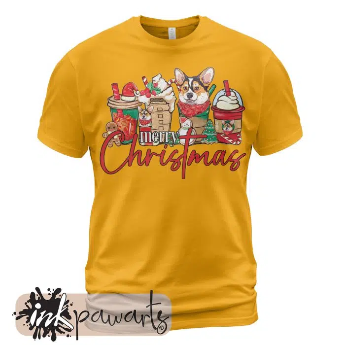 Corgi t shirt Merry Christmas