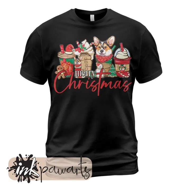 Corgi t shirt Merry Christmas