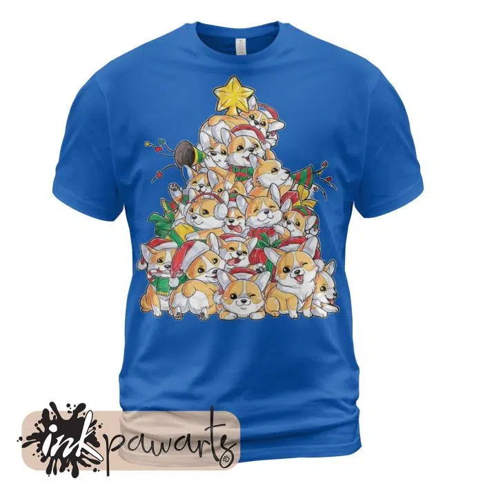 Corgi t shirt Tree Christmas