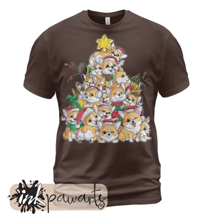 Corgi t shirt Tree Christmas - Image 4