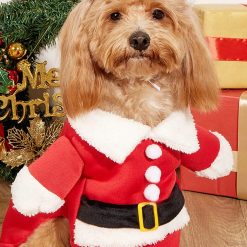 Dog Christmas Pet Clothes Santa Claus Riding Pet Cosplay Costumes Dog Corgi