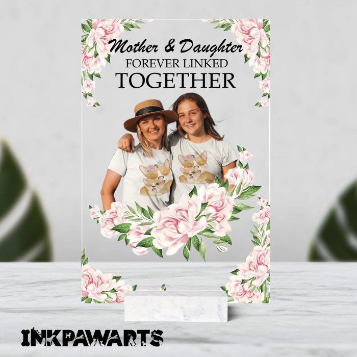 Mother and Daughter - Mother And Children Forever Linked Together - Personalized Acrylic Plaque 2