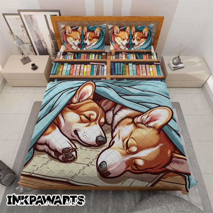 Corgi Bedding Set The Perfect Quilt Bedding Set for Book Lovers