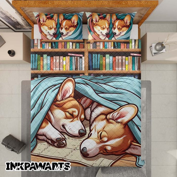 Corgi Bedding Set The Perfect Quilt Bedding Set for Book Lovers