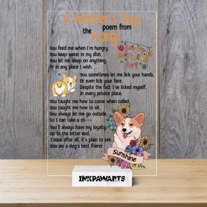 Corgi Mother's Day - Personalized Acrylic Plaque 2