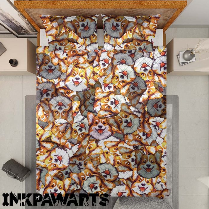 Corgi Bedding Set Custom Face