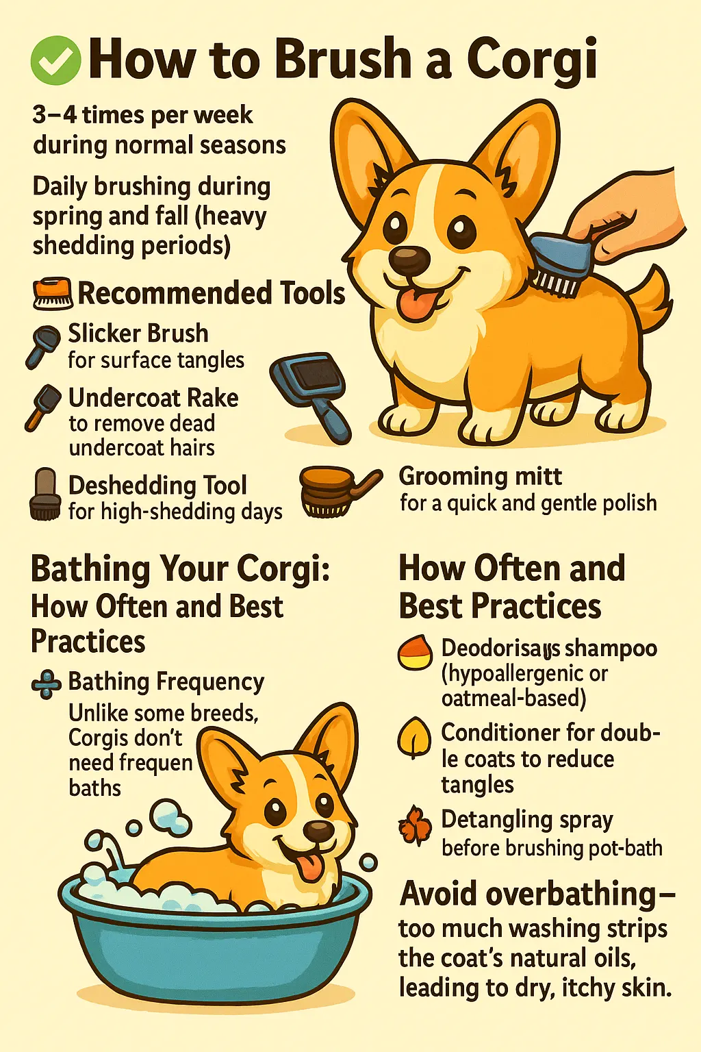 How to Groom a Corgi Brushing, Bathing, and Coat Care Tips 
