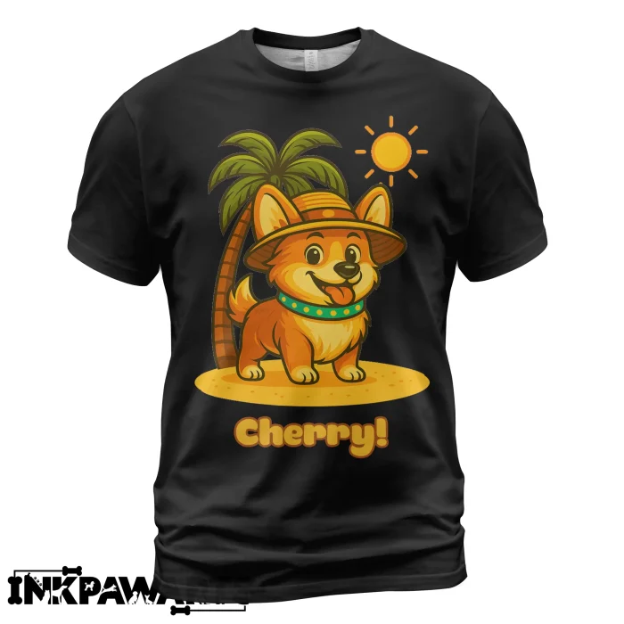 Summer Corgi T-Shirt – Custom Tropical Dog Shirt for Pet Lovers
