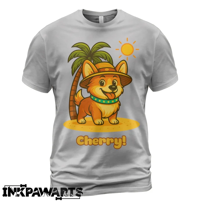 Summer Corgi T-Shirt – Custom Tropical Dog Shirt for Pet Lovers